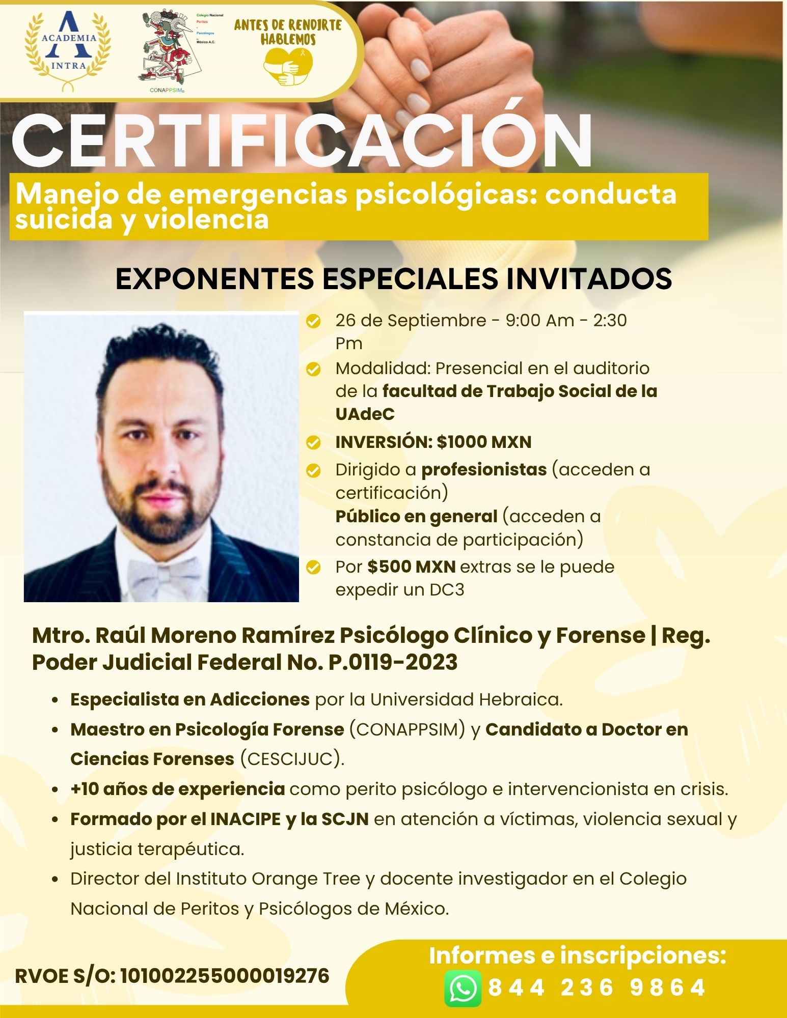 Certificación emergencias psicológicas